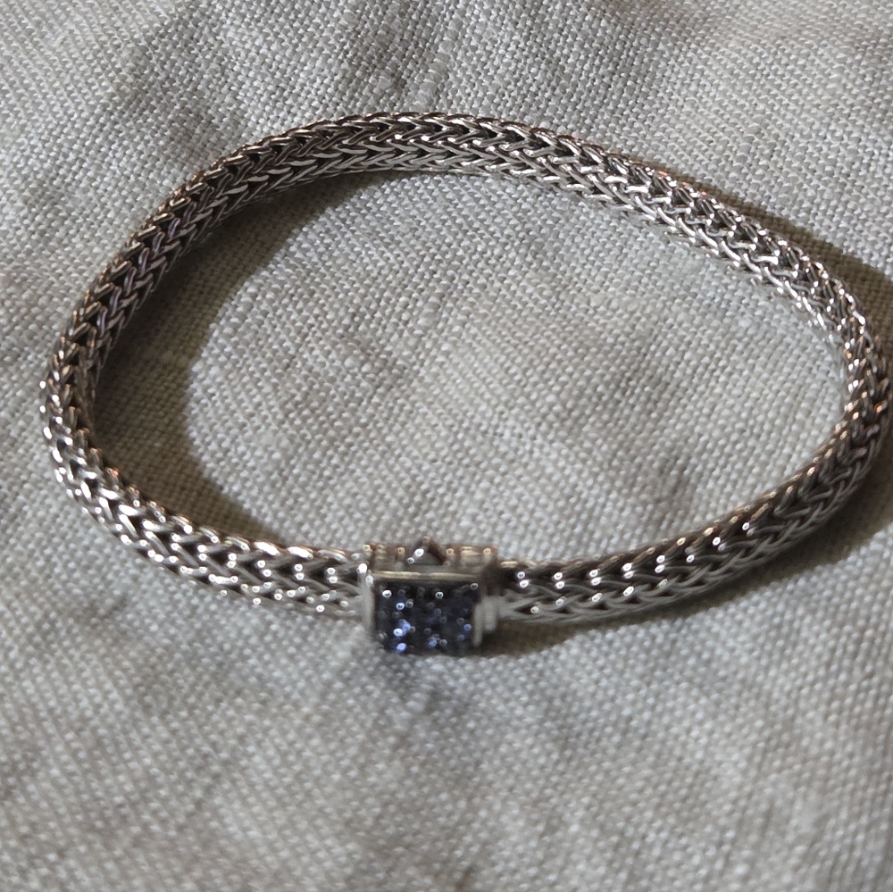 John Hardy Classic Chain Icon Bracelet, Blue Sapphire, SS, 5mm - Picture 6 of 12